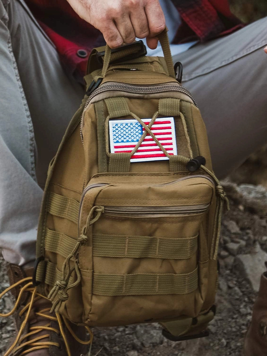 Personalizado bolso de pecho deportivo al aire libre multifuncional hombre mochila anti-desgarro material táctico al por mayor camuflaje portátil