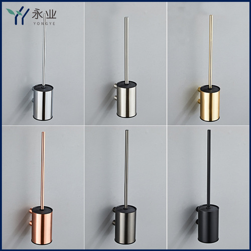 Creative Household Sanitary Ware Black Toilet Brush Set with Stainless Steel 304 Toilet Cleaning Brush Tool Cup for Wholesale