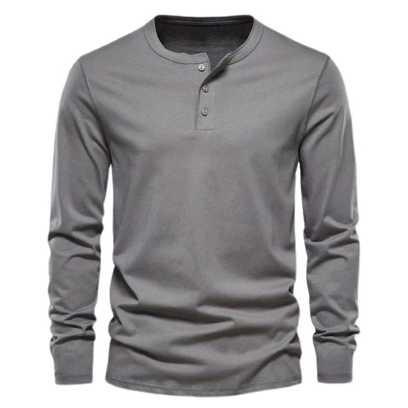 2024 European Men's Spring Autumn Round Neck Long Sleeved T-Shirt Loose Pullover Casual Men's T-Shirt Basic Tees Top_voghion.com