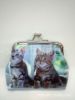 Manufacturers directly supply color print cartoon iron folding bag Korean cat coin purse little girl iron buckle coin bag