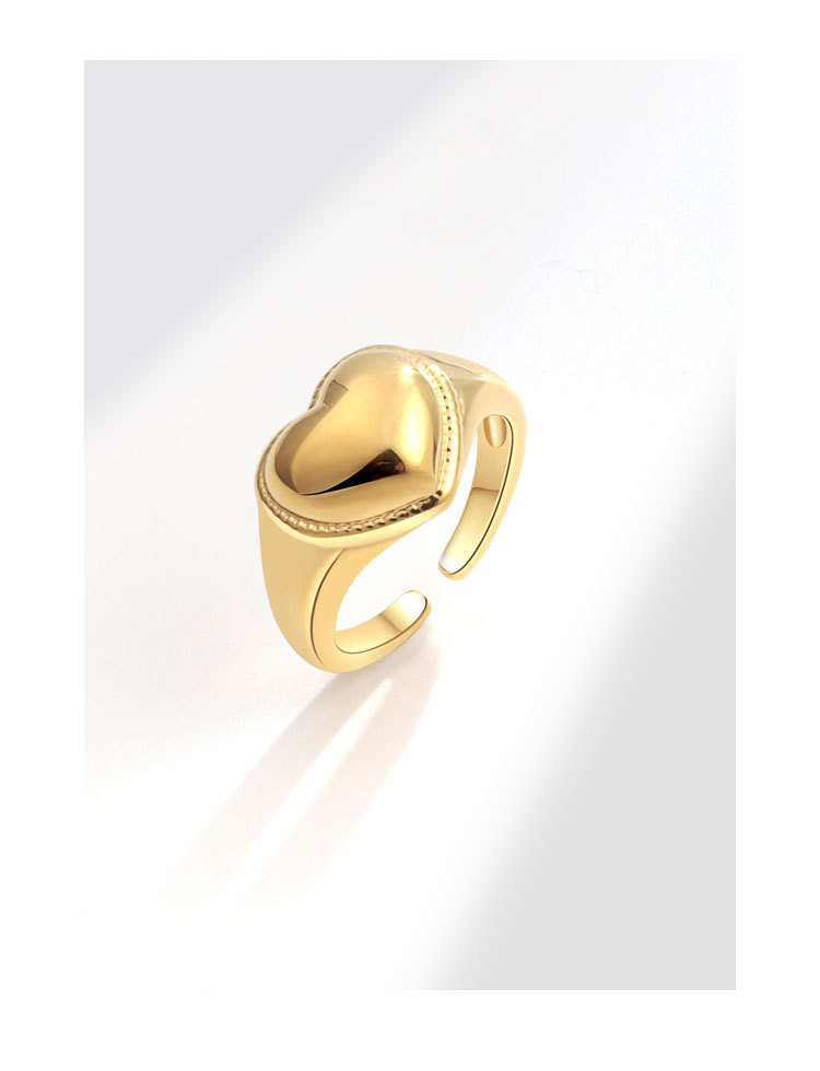 1 Piece Quantity Wholesale Sweet Simple Style Heart Shape Copper Plating Open Rings