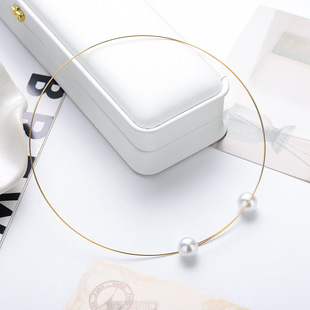 Pearl Choker for Women, Simple French Style Necklace, Light Luxury Niche Clavicle Chain, Fashionable and Versatile Short Necklace