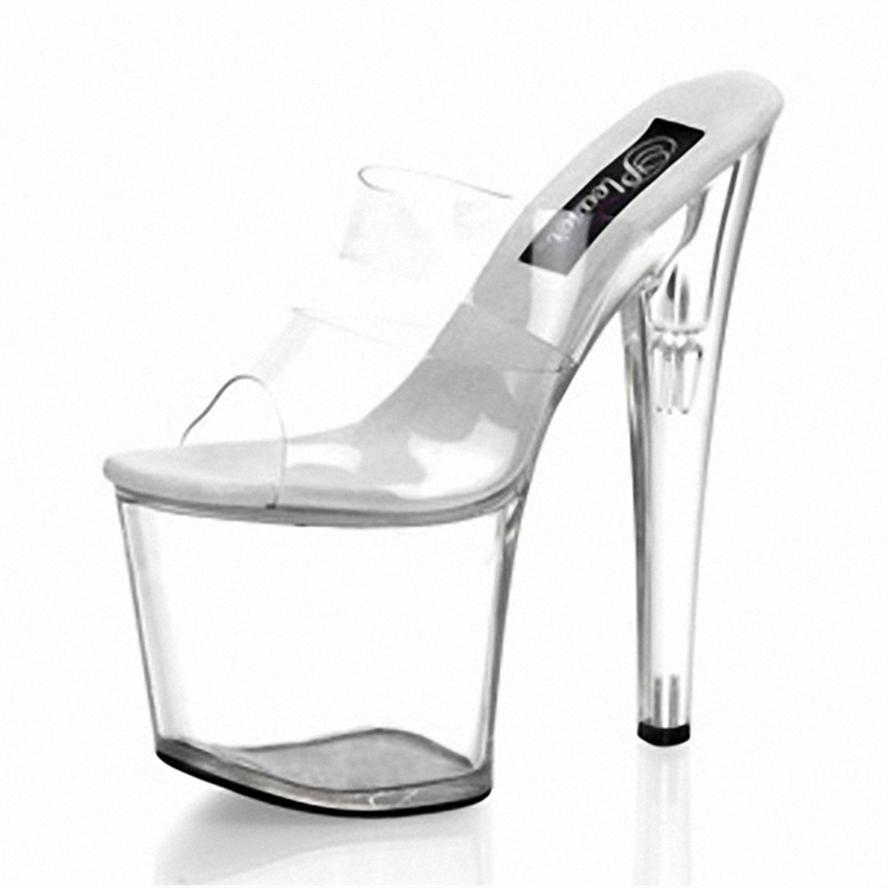 2024 verano nuevo estilo hebilla transparente todo fósforo sandalias de tacón de aguja blanco para mujer de tendencia súper alta zapatos de mujer europeos y americanos