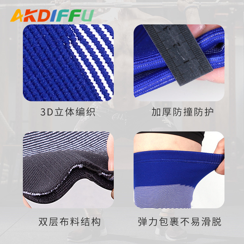 Transfronterizo nueva engrosada de punto rodillera deportes de tiro duro soporte de levantamiento de pesas Squat equipo rodillera protección de la rodilla de levantamiento de pesas