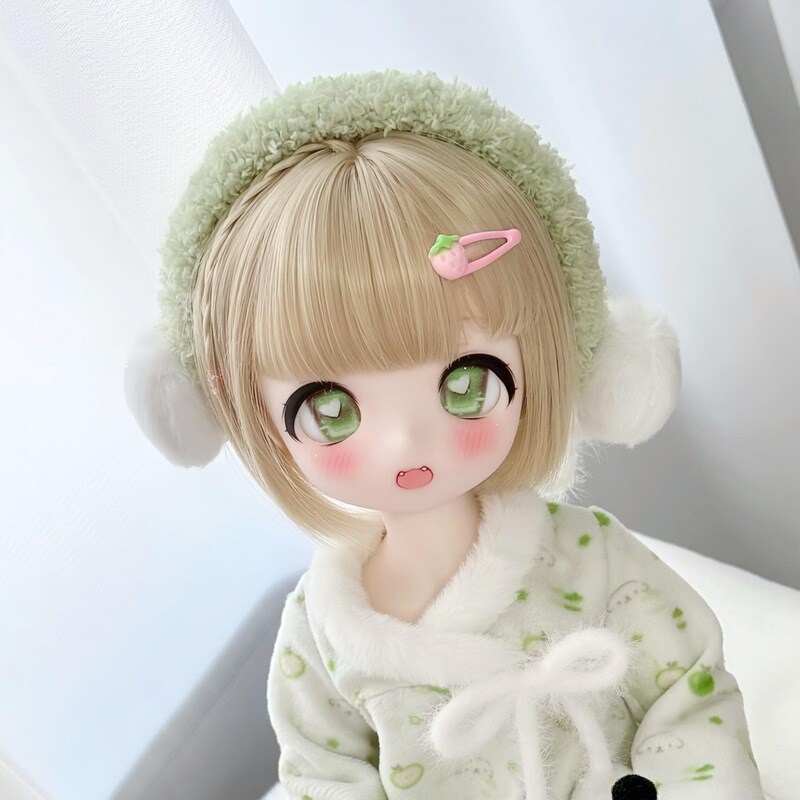Rinche/Bjd Doll Wig 1/3 1/4 1/6 Scale Golden Short Hair with Bangs, Cute Healing Style for Girls Rinche/Bjd Doll Wig 1/3 1/4 1/6 Scale Golden Short Hair with Bangs, Cute Healing Style for Girls