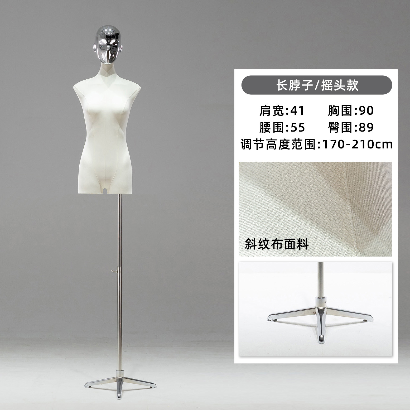 Maniquí Femenino de Busto con Clavícula de Plástico para Tiendas de Ropa y Escaparates image 14