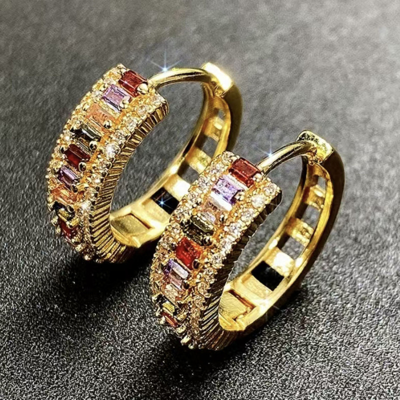 国境を越えてジルコンカラードリル耳輪環イヤリングメーカーの代理直販ファッション百合耳アクセサリー卸売り|undefined