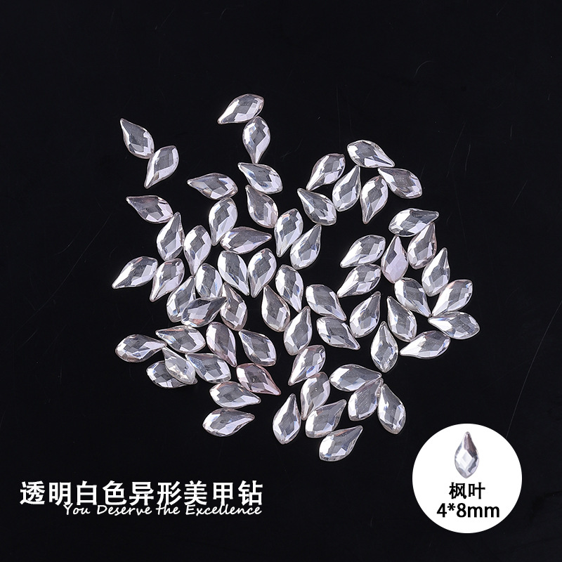 단풍잎 4*8mm 흰색 평평한 바닥 특수 모양
