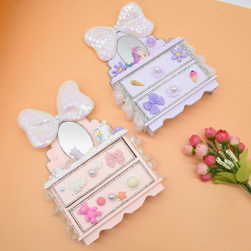 Rosewood Dressing Table Children's Educational Handmade DIY Material Pack Storage Cabinet Girls Birthday Toys Manufacturer Wholesale