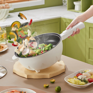 Export Electric Wok Integrated Wok Electric Cooking Pot Multi-Functional Household Electric Hot Pot Steaming Frying Wok Factory Wholesale
