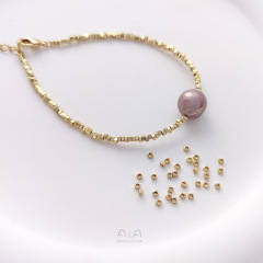 色保持ブロークンシルバー 14K ゴールドフィルド小さなブロークンゴールド 1.5 ミリメートル小さな正方形ルースビーズ手作り diy ビーズブレスレットアクセサリー