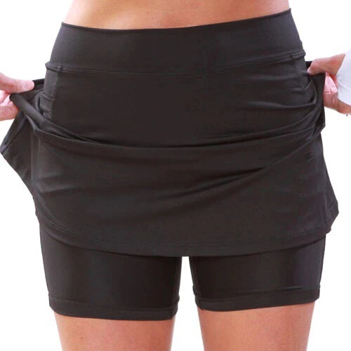 2025 European and American Independent Online Store Summer Solid-Color Mid-Rise Casual Shorts Yoga Skort for Women