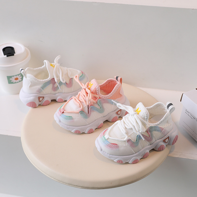 Sport per bambini Primavera e autunno Nuova suola morbida super leggera Maglia traspirante per ragazza casual Piccola bianca per imparare a camminare_voghion.com