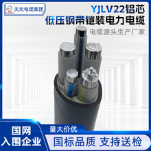 YJLV22鋁芯低壓鋼帶鎧裝電力電纜國標電線電纜YJLV阻燃國標電纜線