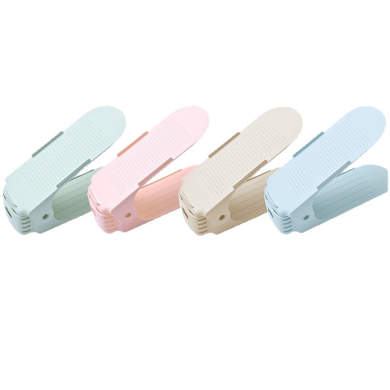 Zapatero de almacenamiento ajustable creativo, soporte para zapatos de doble capa, ahorro de espacio, almacenamiento de dormitorios domésticos, zapatillas, zapatero, ventas directas de fábrica