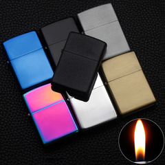 Kerosene lighter, open flame cigarette lighter, personalized old-fashioned grinding wheel metal smoking set wholesale