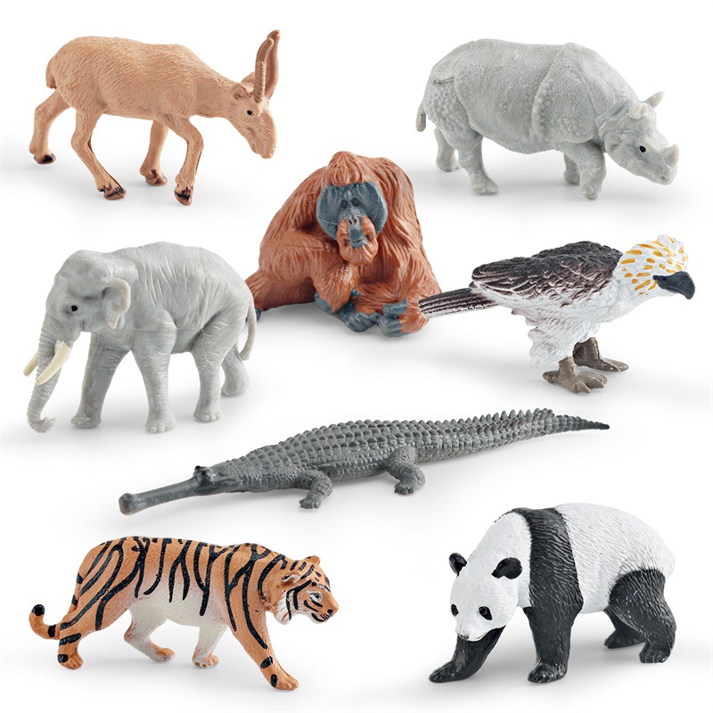 Simulación transfronteriza modelo animal asiático elefante asiático Panda gorila Tigre pescado comiendo cocodrilo rinoceronte indio escritorio Decoración