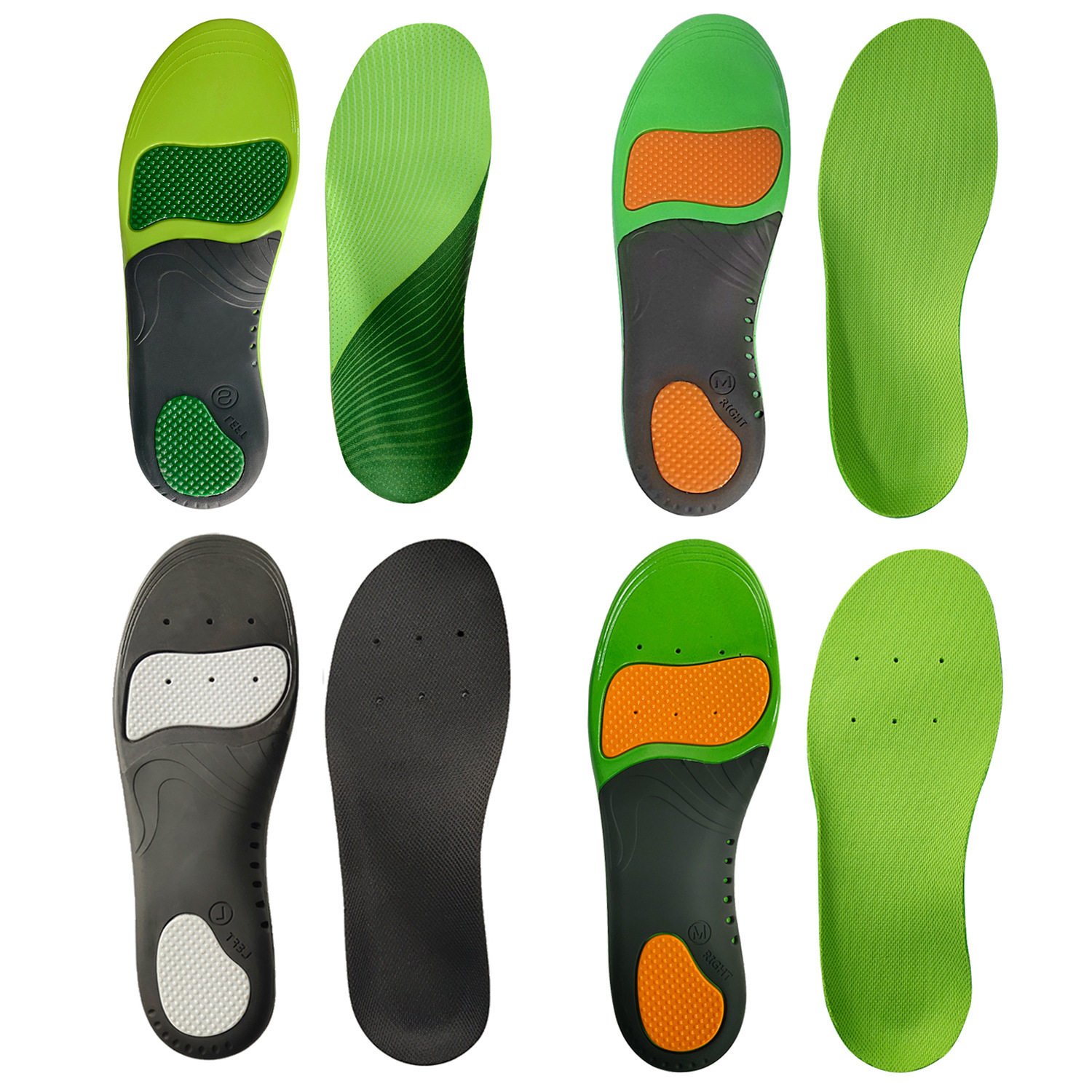 Flat Feet High Arch Support Cross-Border Hot-Selling Popular Unisex Shock Absorption Insoles_voghion.com