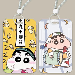 Crayon Shin-chan cartoon cute card set campus card student meal card access card bus card factory brand protective shell lanyard