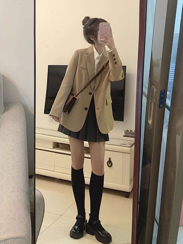 高级感西装外套女春秋2025新款韩版英伦风炸街小个子休闲西服上衣|undefined