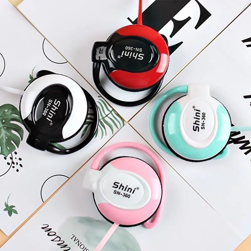 Ear-hanging Headphones Monitor Headphones Round Hole Universal Subwoofer HD Headset Voice Cute Wire-controlled Sports Computer