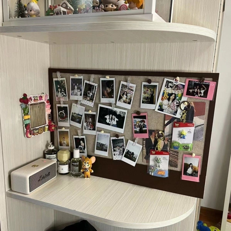 照片墙毛毡板自粘免打孔眼镜饰品收纳板房间宿舍卧室桌面墙面装饰|undefined