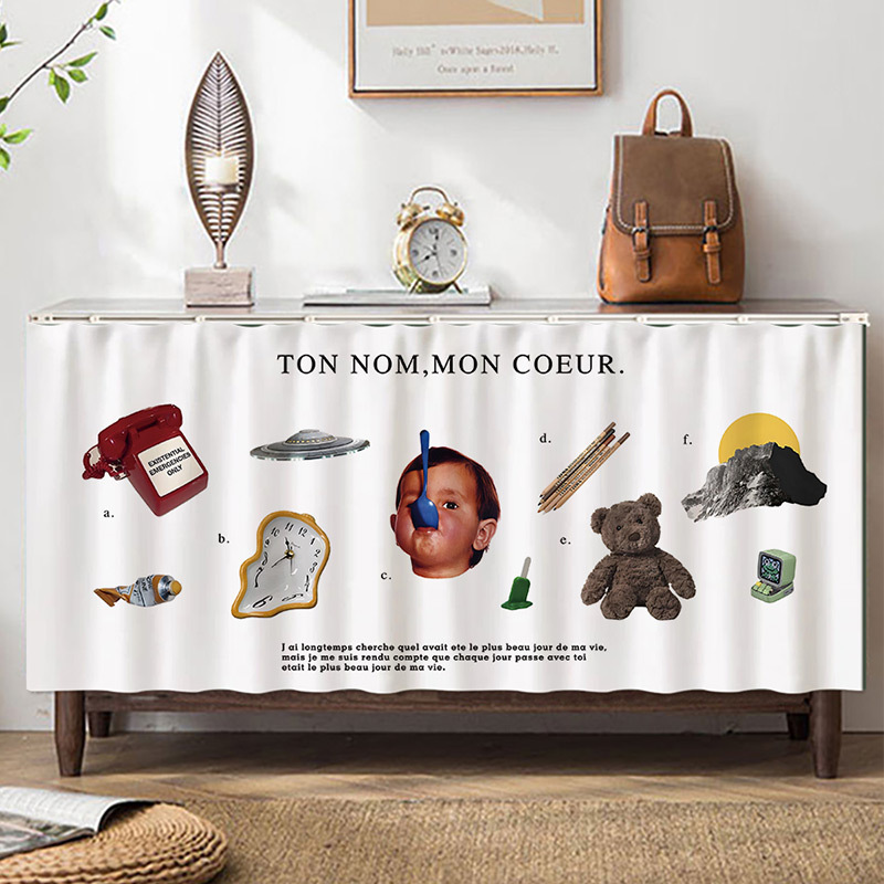 Cartoon Retro Simple Illustration Cabinet Curtain Kitchen Cabinet Shelter Dustproof Cloth Curtain Washing Machine Cabinet Grocery Cabinet Partition Curtain Cartoon Retro Simple Illustration Cabinet Curtain Kitchen Cabinet Shelter Dustproof Cloth Curtain Washing Machine Cabinet Grocery Cabinet Partition Curtain