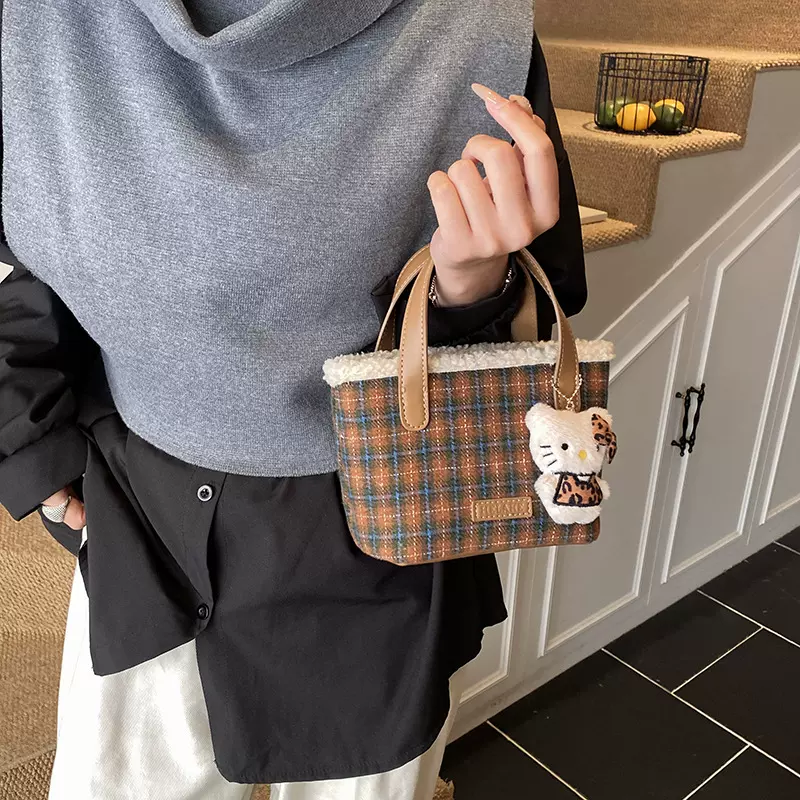 儿童包秋冬新款韩系可爱羊羔毛边手拎包女童亲子口红斜挎包零钱包