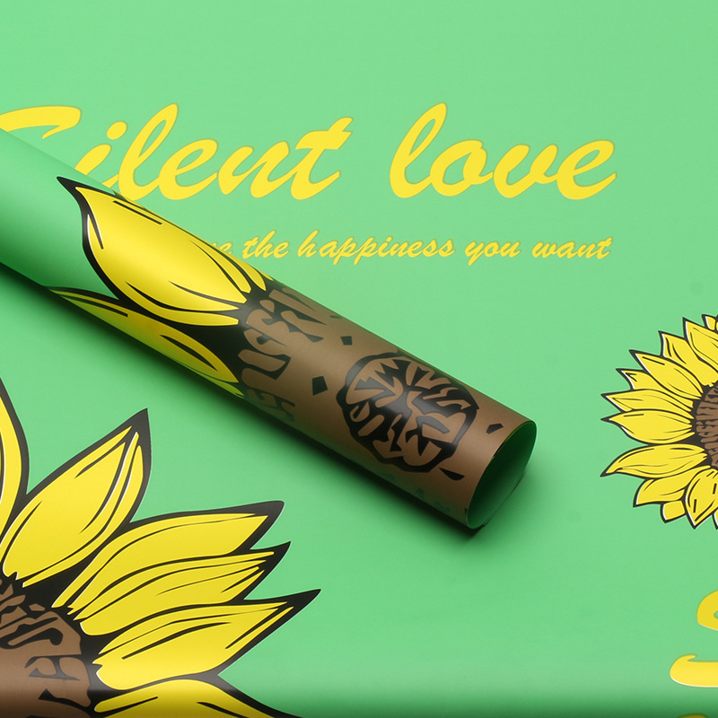 Papel de regalo con diseño de girasoles, papel de regalo floral estilo inglés, papel de regalo con girasoles, papel de regalo para flores frescas, papel con textura de plumas, materiales de papel de regalo floral.