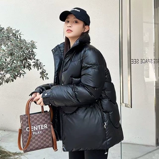 冬季新款加厚羽绒棉服女韩版宽松亮面免洗棉衣加厚保暖棉袄外套