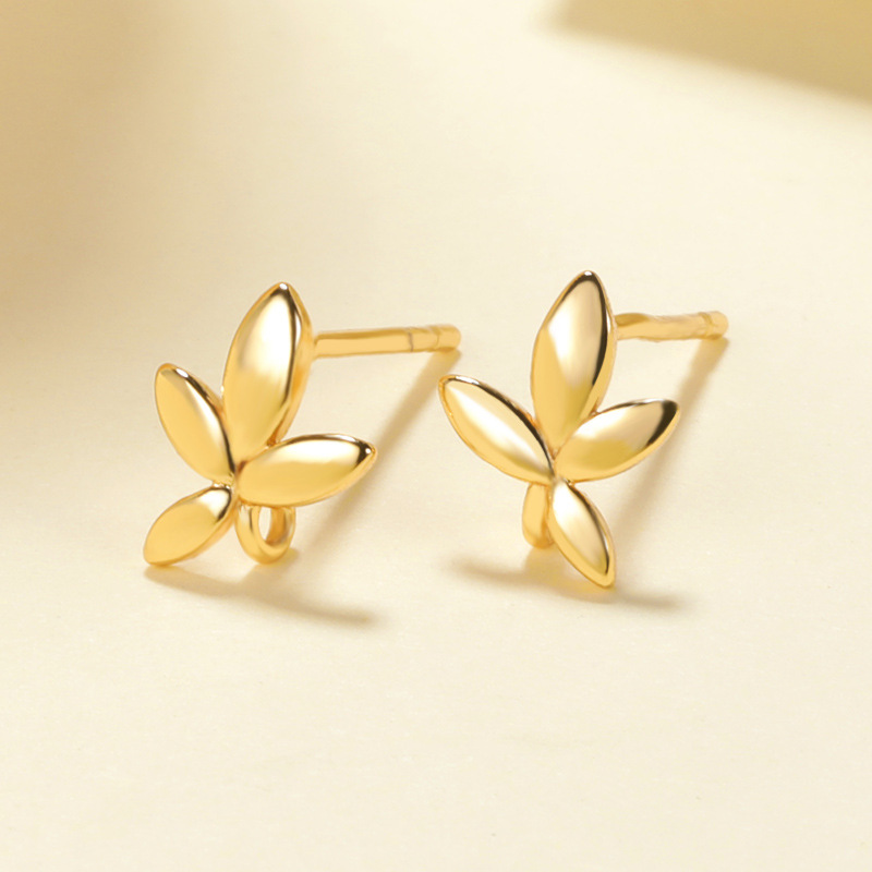 Simple New Leaf Earrings 18k Copper Platedearrings display picture 4