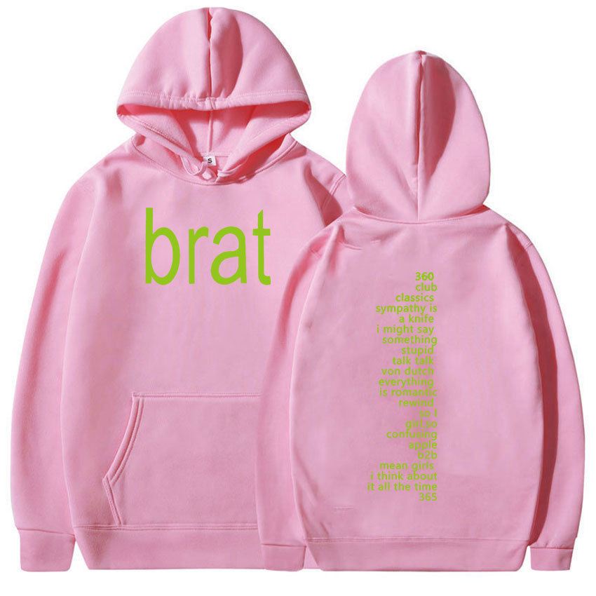 Charli XCX Brat 2024 Tour Album Print Hoodie Men Hip Hop Ret