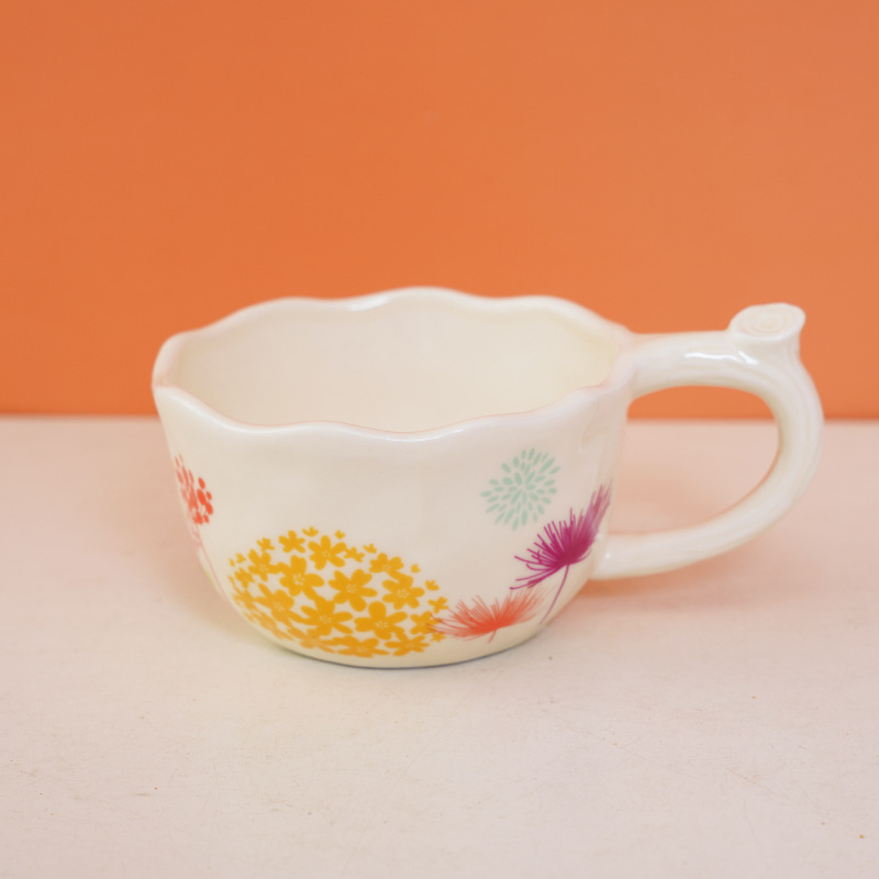 Nuevo estilo coreano juego de tazas y platillos de cerámica pintados a mano taza de café de pareja taza de leche taza de desayuno universal lindo para niños