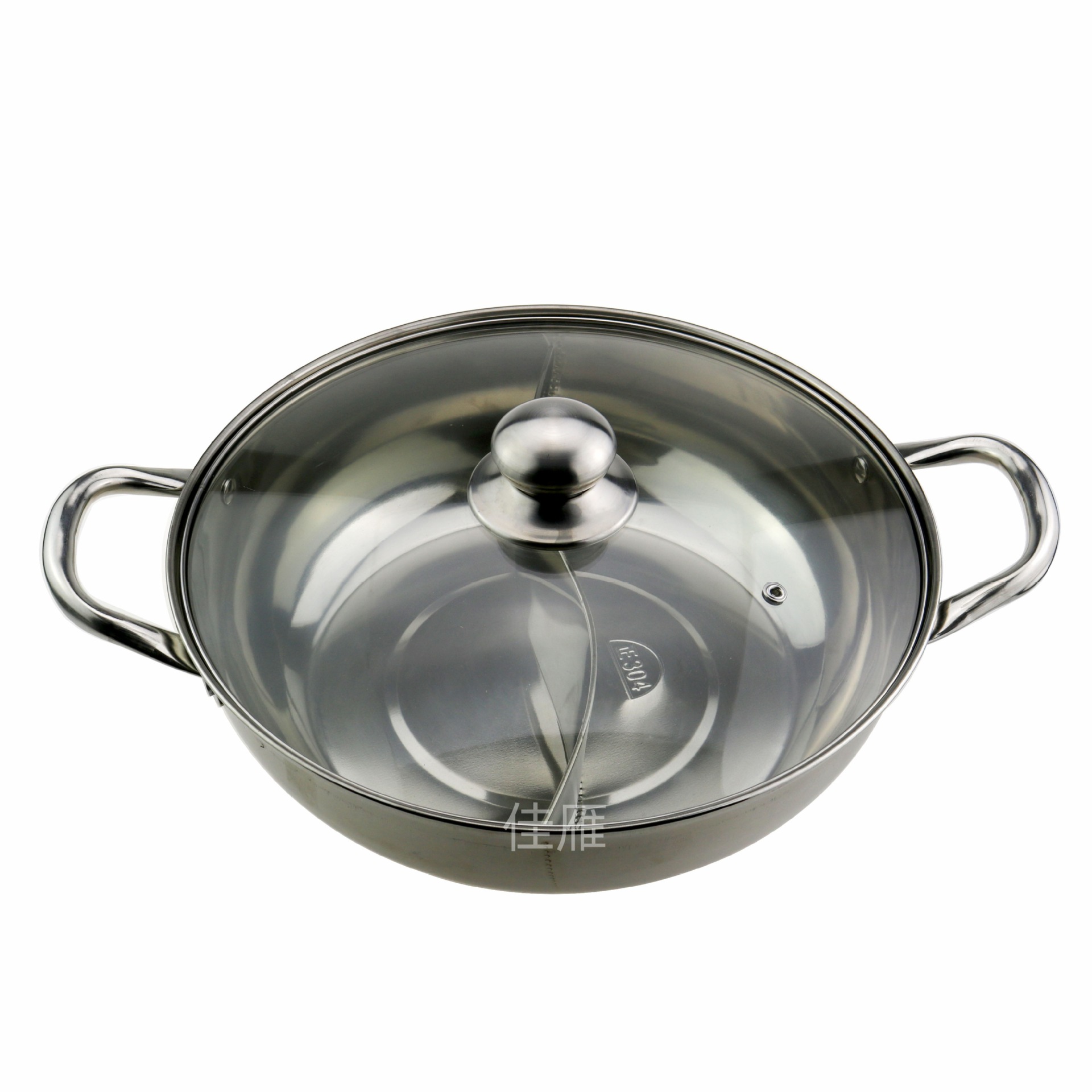 304不锈钢火锅 二味鸳鸯带盖汤锅 小肥羊涮涮格锅 电磁炉礼品套装