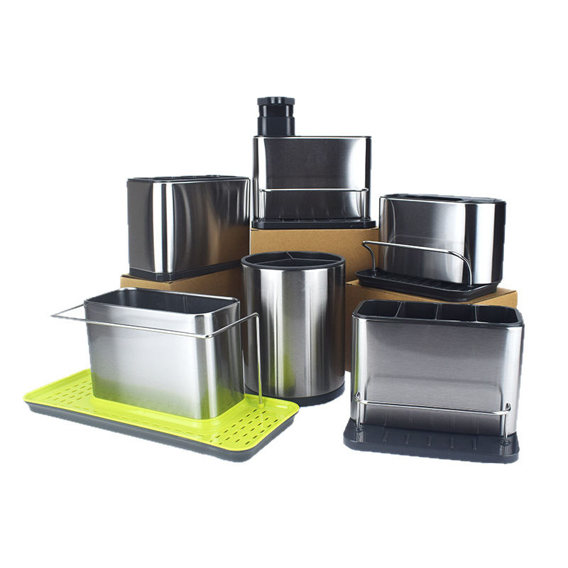 Rack de drenaje de cocina cuchillo y tenedor, caja de almacenamiento de jaula, barril de cubierta de cocina, rack de almacenamiento de detergente de lavado de platos