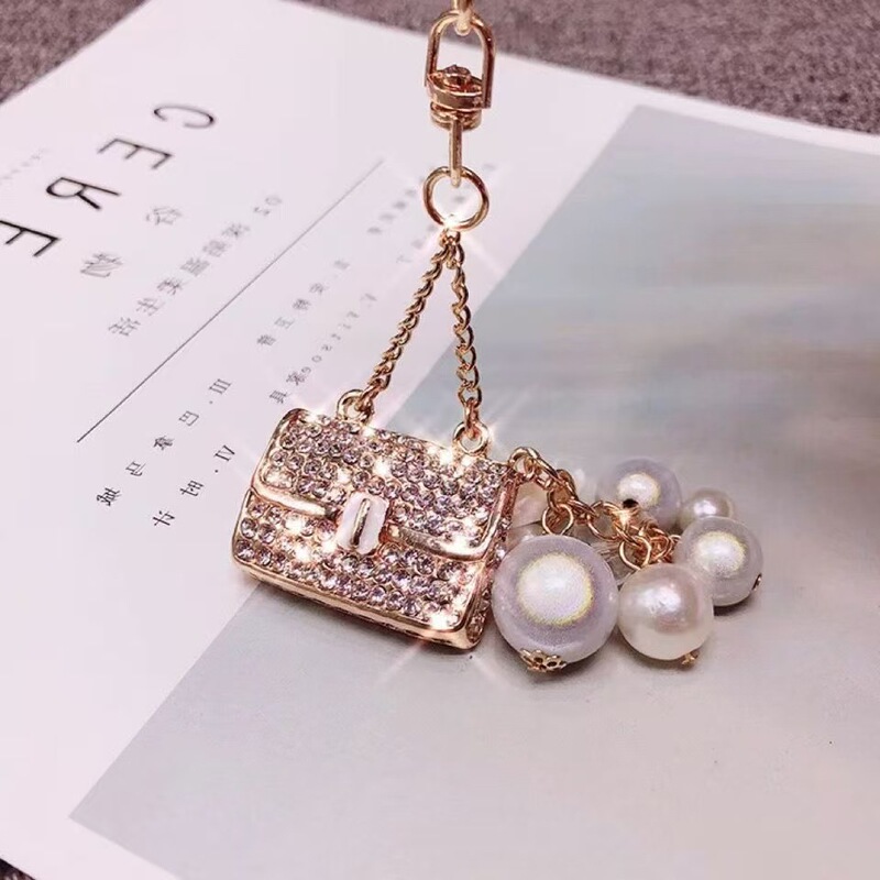 New European and American Car Rhinestone Bag Keychain Cute and Exquisite Pendant Fashion Pendant Creative Gift Decoration