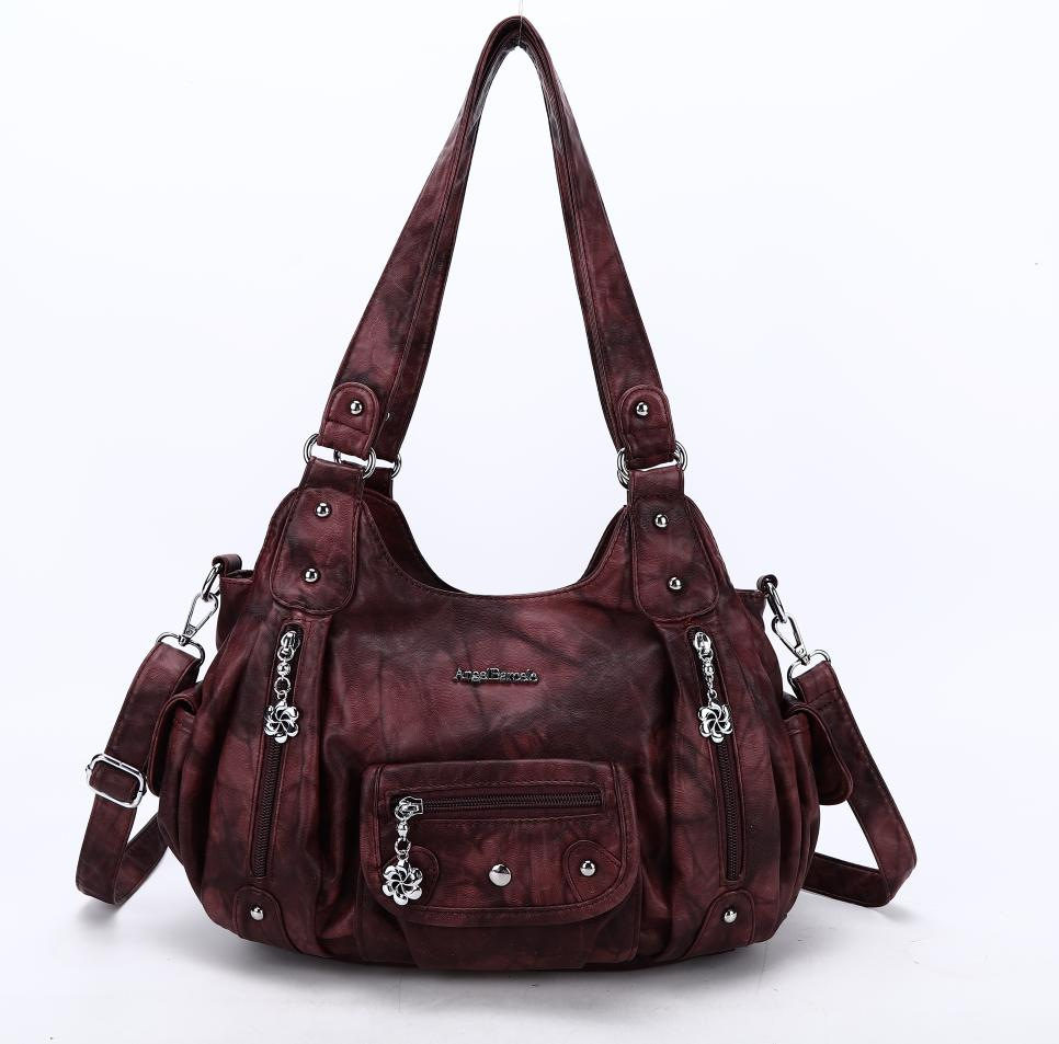 Amazon nuevo multi-funcional bolso de las mujeres multi-color tie-dyed pu casual hombro bolsa de mensajero al por mayor