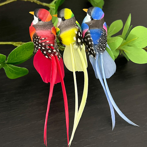Artificial Feather Bird Ornament Craft Feather Product Courtyard Fake Bird Garden Bird Gardening Home