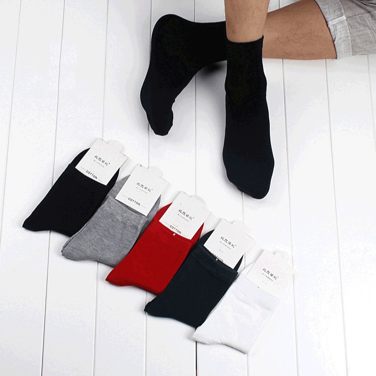 demi-season men's solid color knee socks