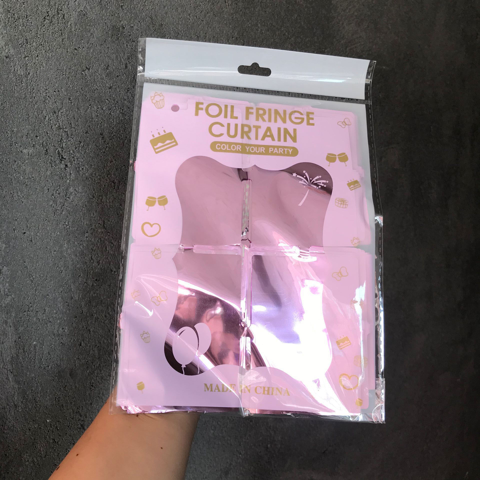 1*2m cuadrado de película de aluminio brillante cortina de seda de lluvia colorida cortina de puerta accesorios de decoración de cumpleaños pared de fondo de fiesta dibujo de flores transfronterizo