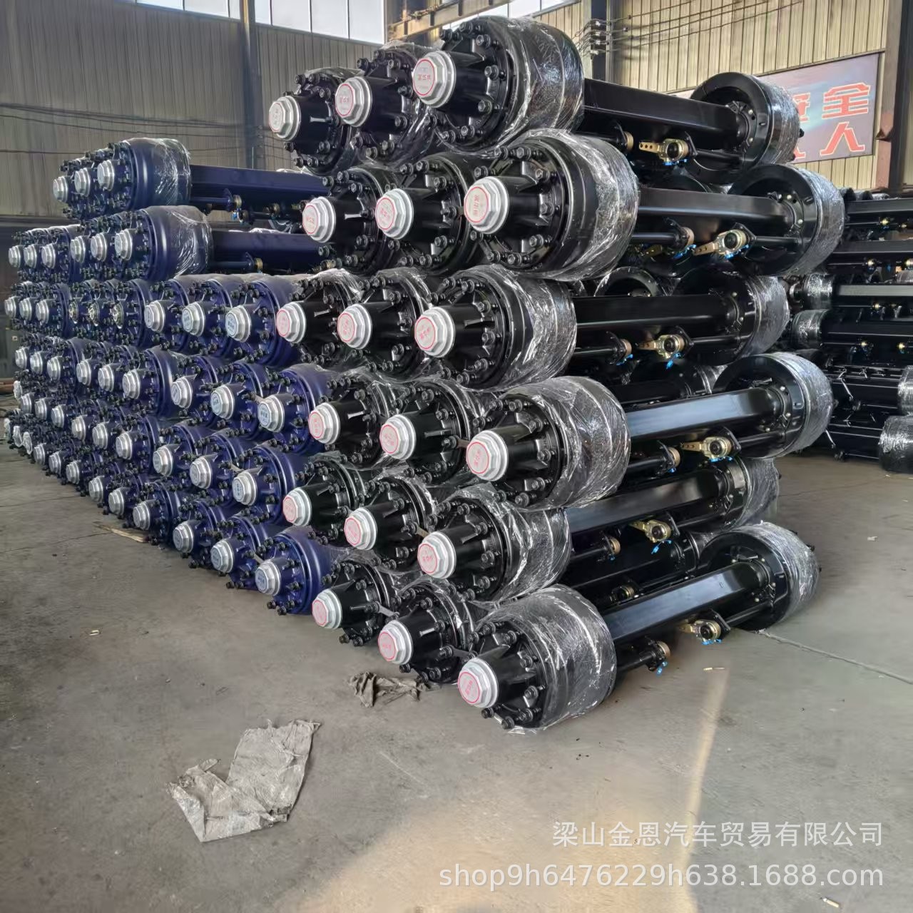 Overseas Supply of 13t 16t German and American Style Disc Brake Drum Brake Axles, Semi-Trailer Axles, Fuhua Enlarged Brake Pads