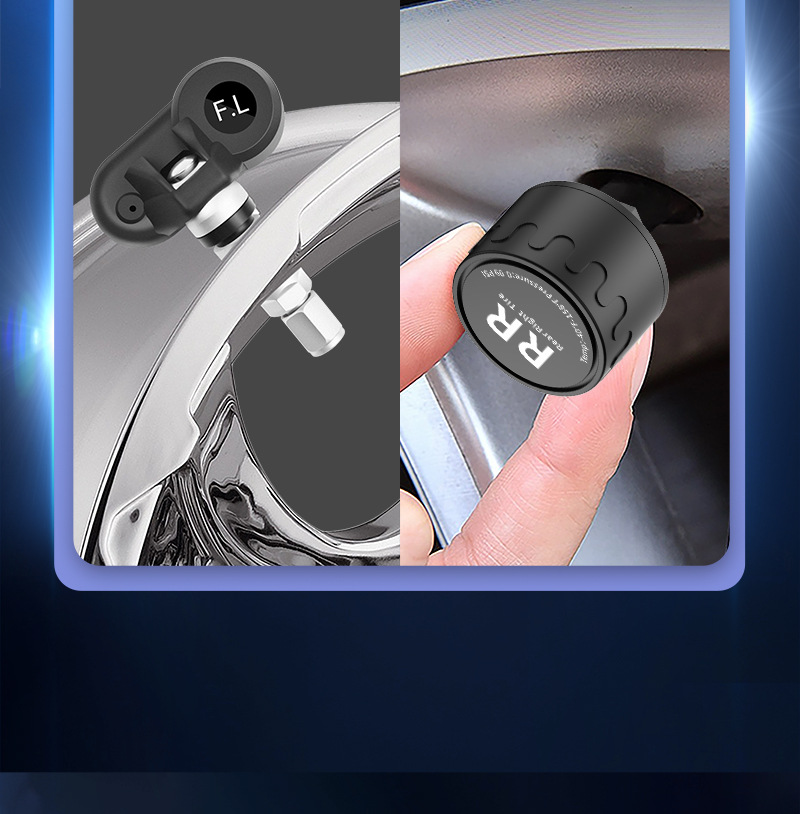 T22 Built-In Tire Pressure Monitor, External Universal Tire Detection Device for Cars, Wireless Solar-Powered Tire Pressure Monitor