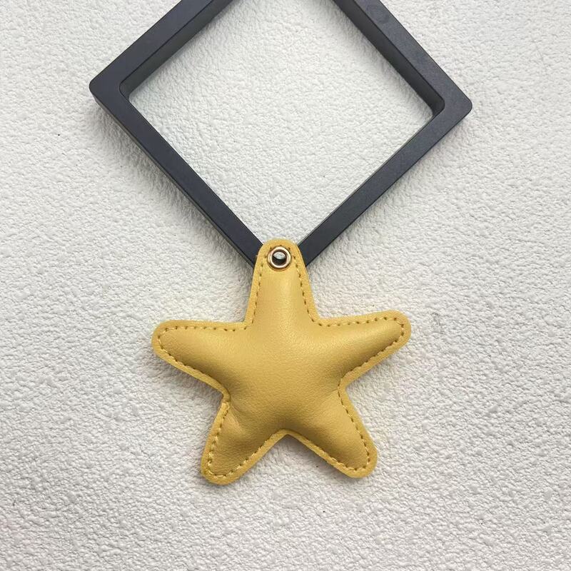 皮革彩色五角星气囊带吊坠五角星钥匙扣包包饰品配件饰品配件吊坠|undefined
