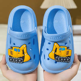 防撞包头儿童凉拖鞋夏季男童宝宝幼儿家居凉拖鞋室内外洞洞鞋男孩