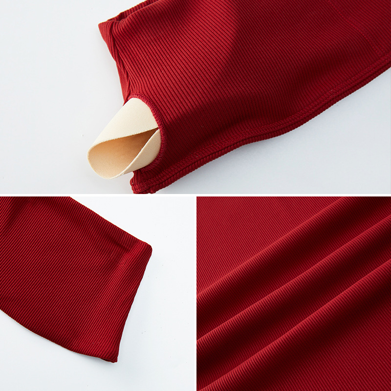 Nueva ropa interior deportiva roscada, top de tubo anti-brillo, ropa de gimnasia de fondo, ropa de yoga ajustada de secado rápido