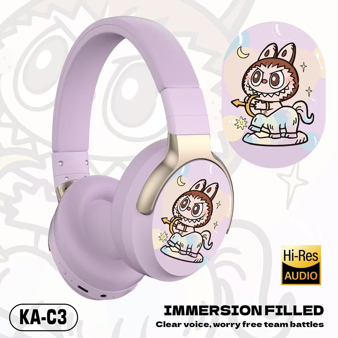 Comercio exterior nuevos auriculares inalámbricos bluetooth KA-A3 niños estudiantes creativos lindos auriculares inalámbricos de dibujos animados image 4
