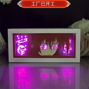 Liya silk paper carving lamp devil college animation hand office peripheral ornaments secondary photo frame light box led night light