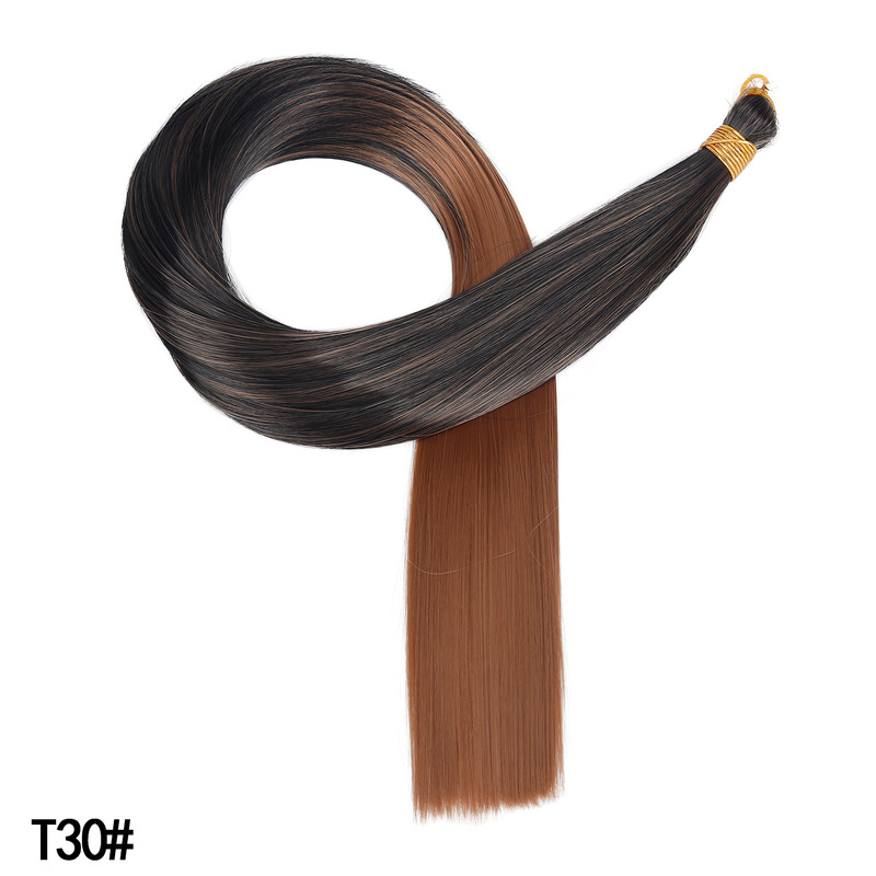 外贸欧美化纤直丝发把straight bulk hair高温丝接发直条发把批发|undefined