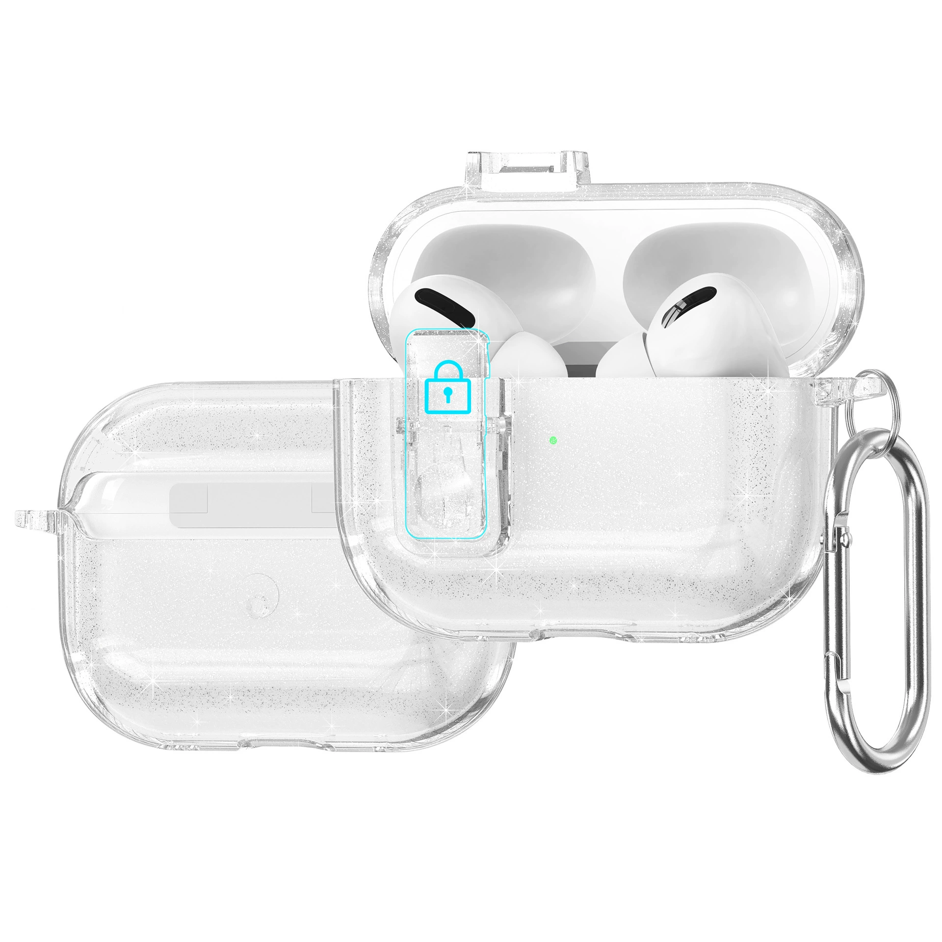 Защитный чехол (Apple) для AirPods Pro2, Pro3 и AirPods 4‑го поколения, прозрачный с защёлкой