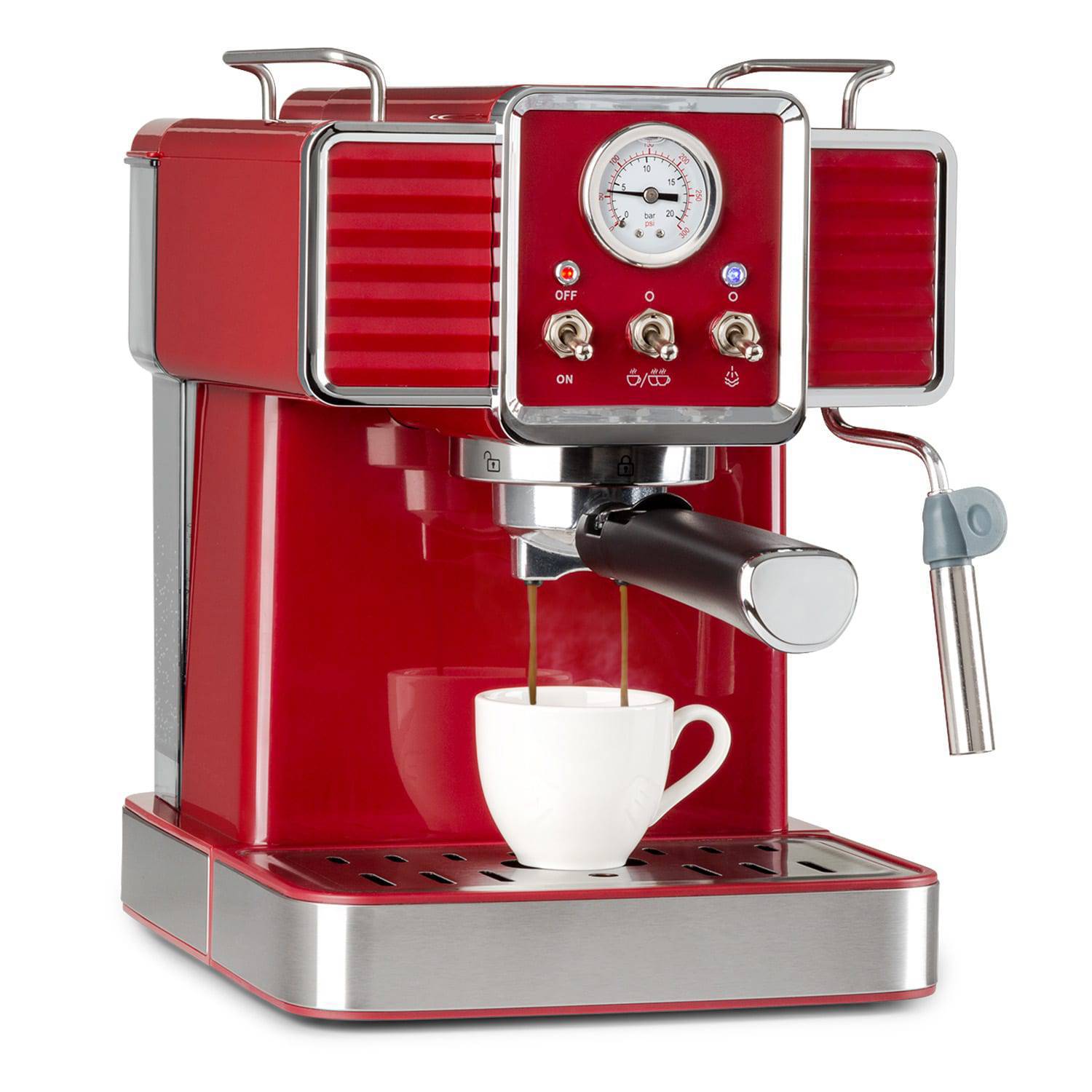 1.5L semiautomático máquina de café espresso tipo de presión de cuerpo de acero inoxidable máquina de café espresso electrodomésticos transfronterizos